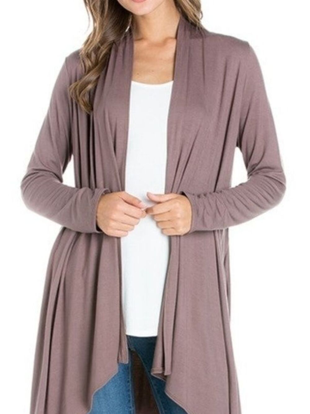TRÏBE Long Sleeve Open Front Brown Cardigan Cover Up Size Small NWT